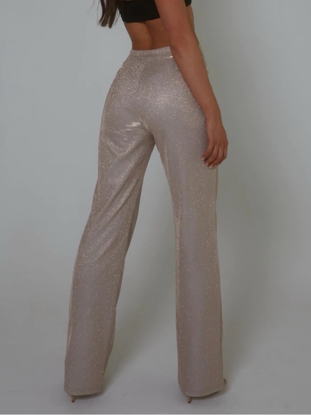 NWT REVOLVE SLA the Label Sparkle Wide-Leg Pants sz L - Picture 2 of 13